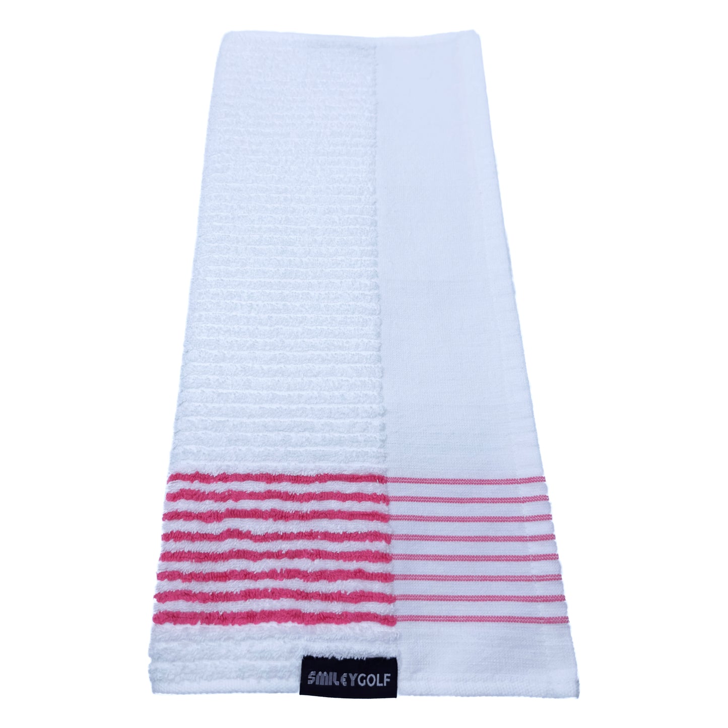 PERFORMANCE CADDIES COTTON TERRY GOLF TOWEL WITH NEON PINK STRIPES (97% Pure Cotton)