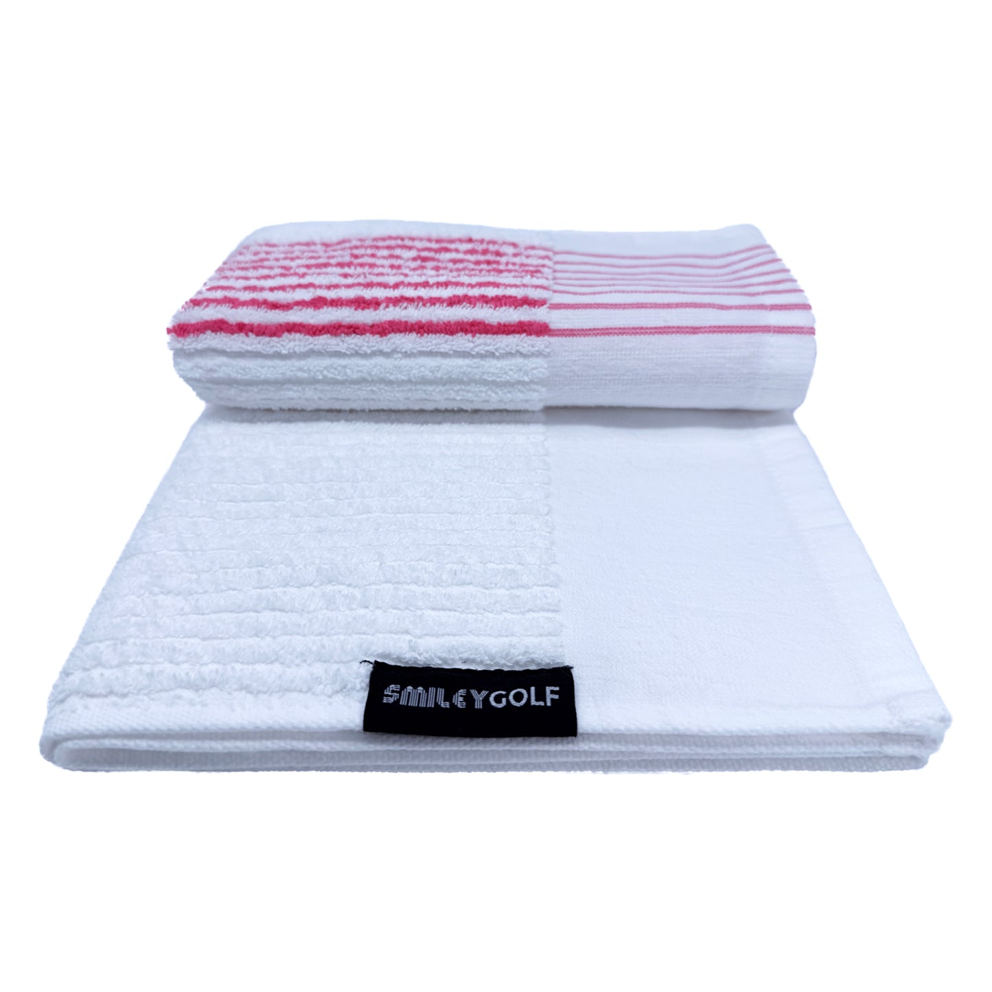 PERFORMANCE CADDIES COTTON TERRY GOLF TOWEL WITH NEON PINK STRIPES (97% Pure Cotton)