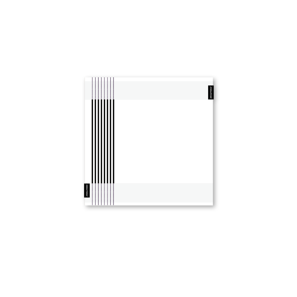 Smiley Golf - Players Cotton Terry Towel - White with Black Stripes - 18x18 inches