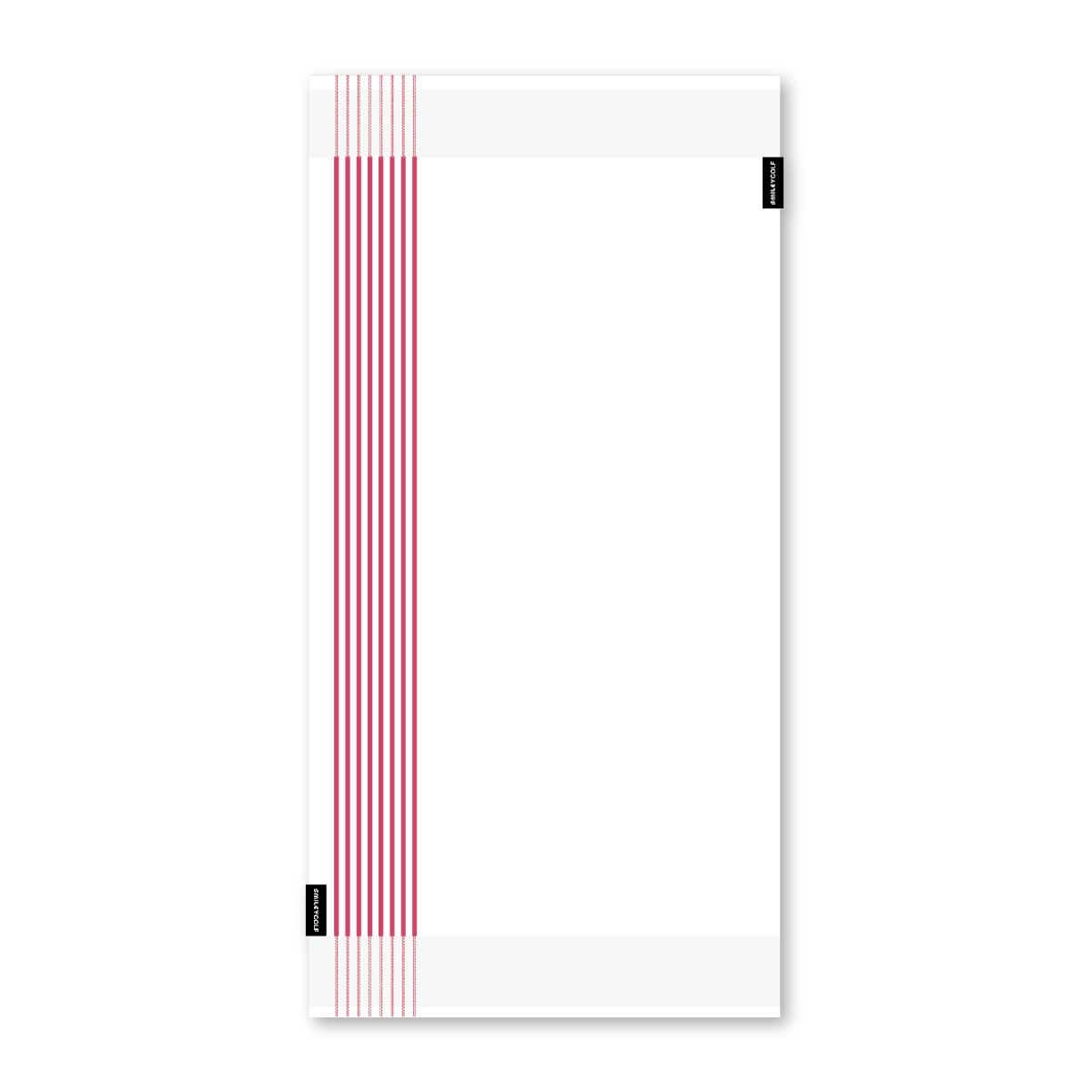 Smiley Golf - Players Cotton Terry Towel - White with Red Stripes - 18x36 inches