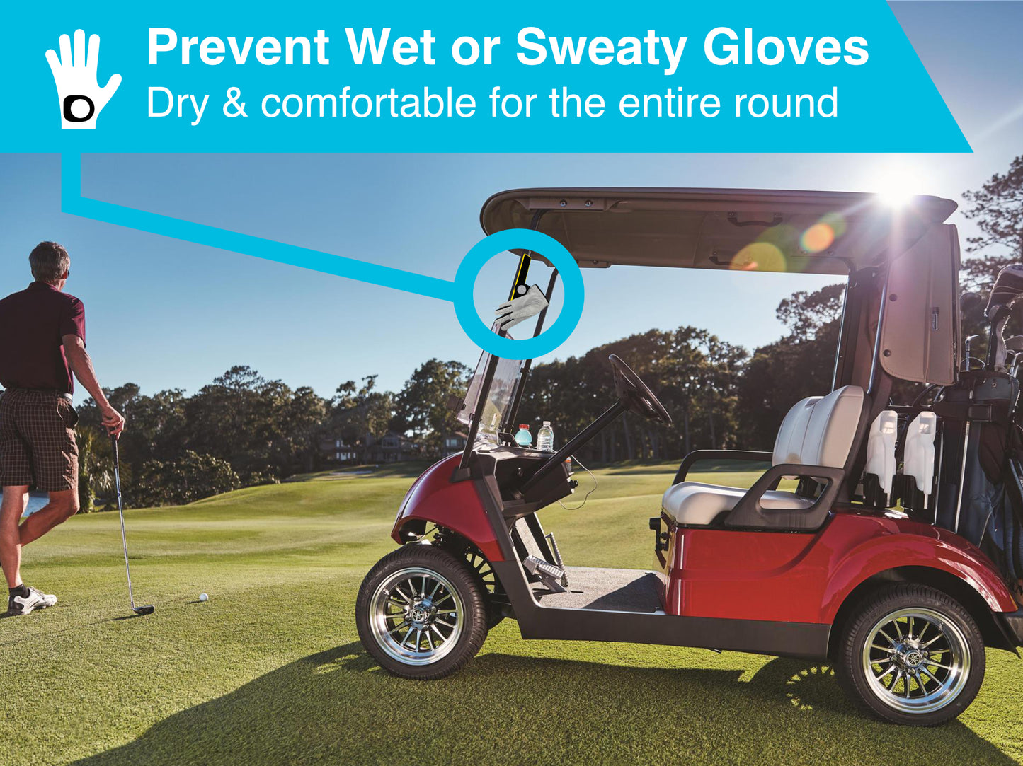 PORTABLE MAGNETIC GLOVE HOLDER FOR GOLF CARTS (glove not included)