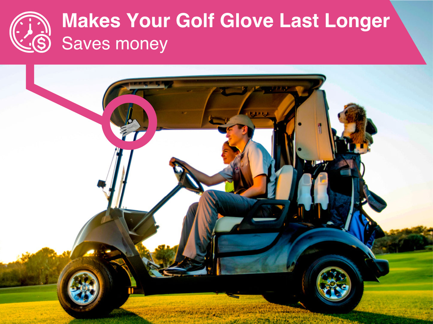 PORTABLE MAGNETIC GLOVE HOLDER FOR GOLF CARTS (glove not included)