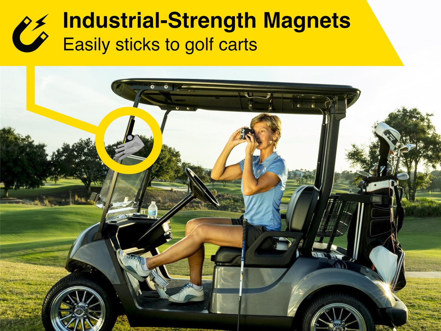 PORTABLE MAGNETIC GLOVE HOLDER FOR GOLF CARTS (glove not included)
