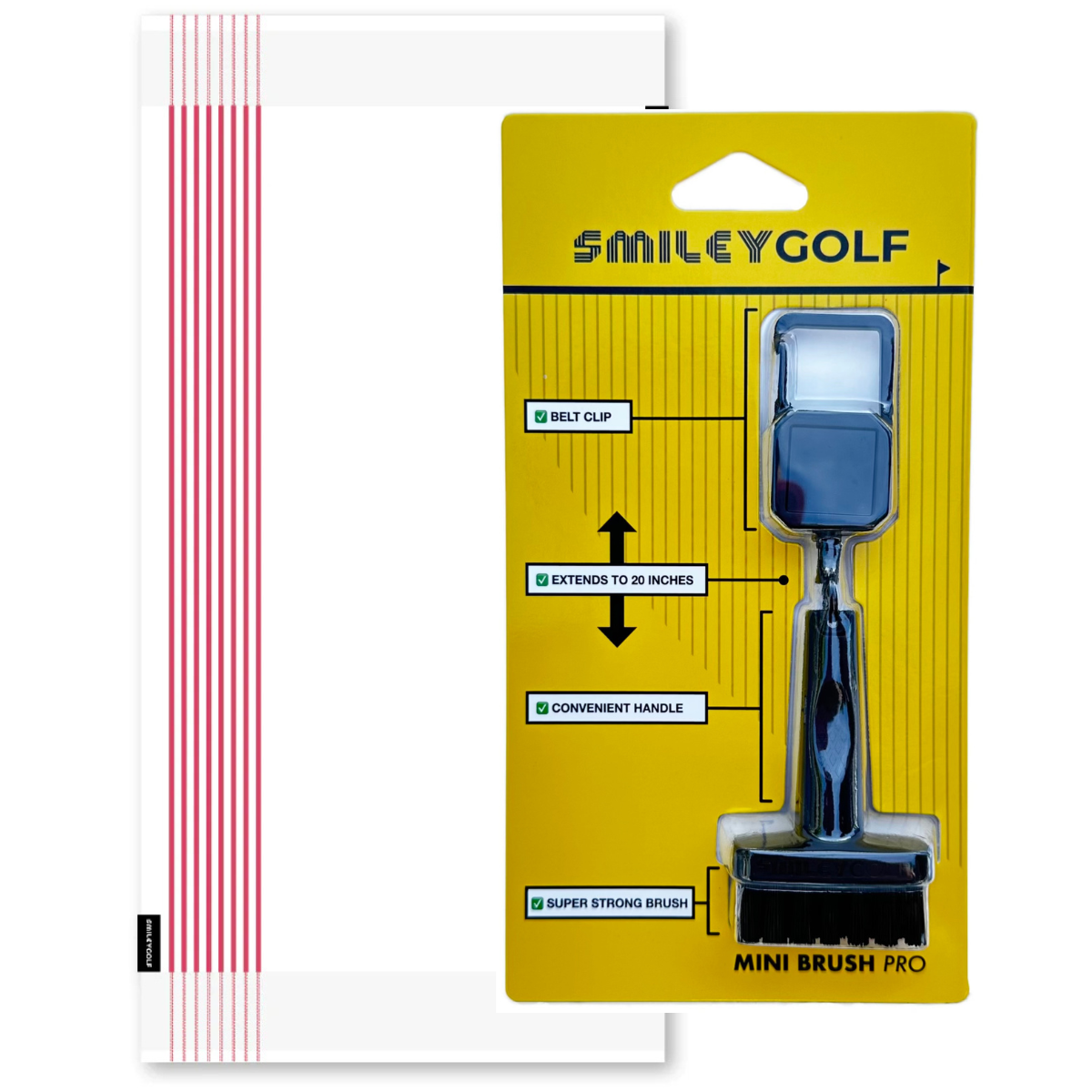 MINI GOLF BRUSH WITH RETRACTABLE BELT CLIP