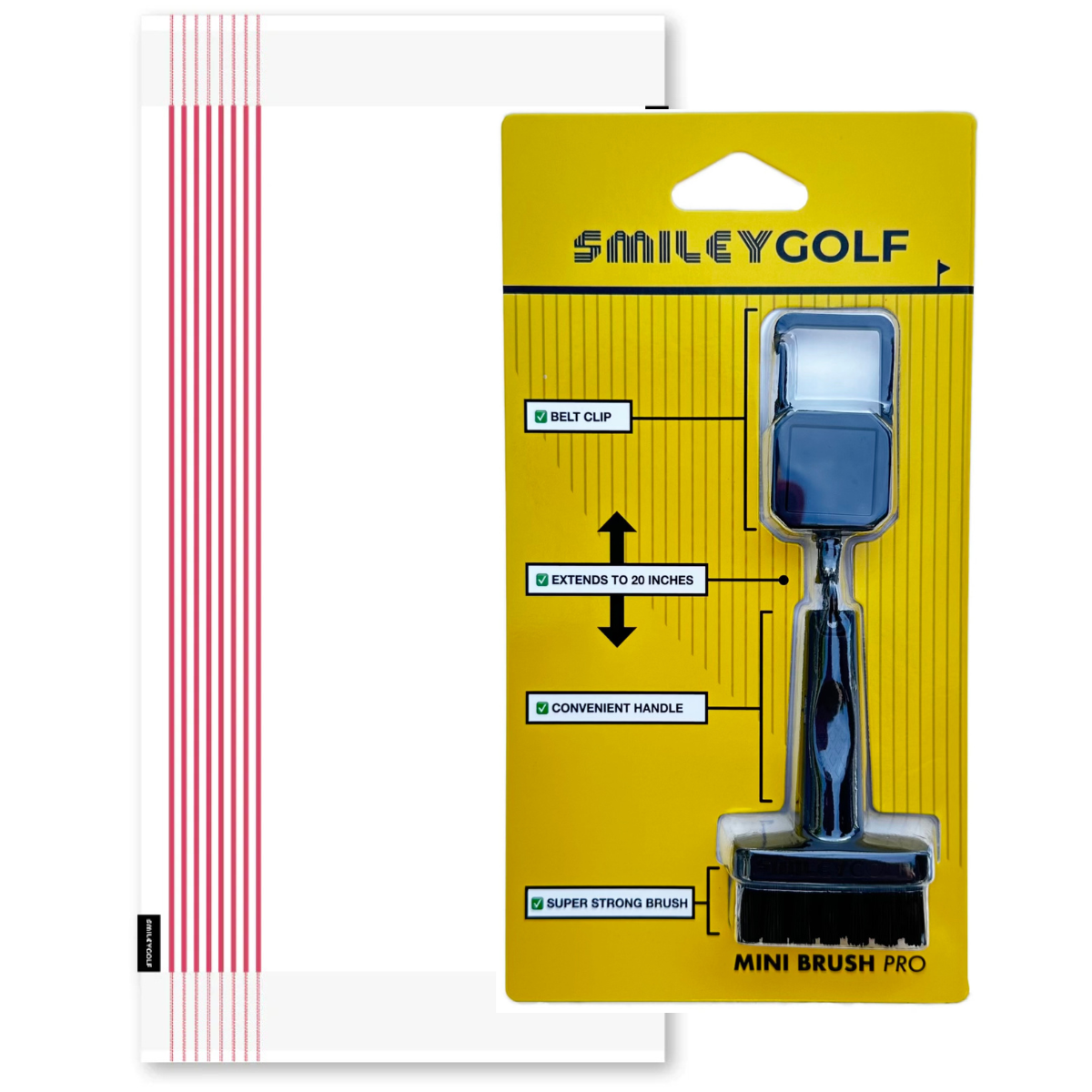 THE ORIGINAL MINI GOLF BRUSH WITH RETRACTABLE BELT CLIP
