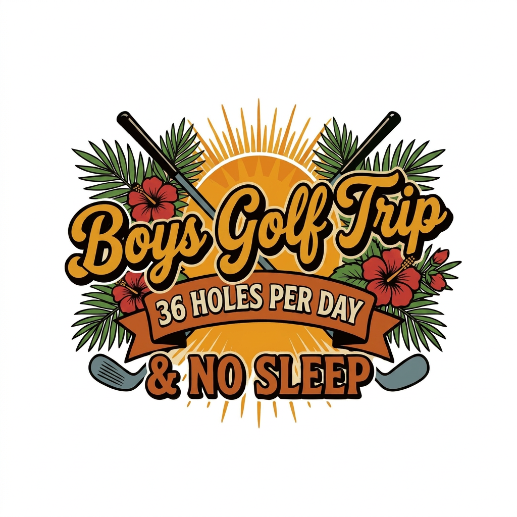 Premium Cotton Tee - All Fits - 'Boys Golf Trip - 36 Holes & No Sleep'