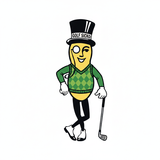 Jersey Crewneck T-Shirt - All Fits - 'MR. PEANUT - a golf nut' Golf Sicko