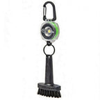 Mini Golf Brush with Clear Retractable Carabiner Keychain Clip and Color Kevlar Cord (green cord)