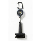 Mini Golf Brush with Clear Retractable Carabiner Keychain Clip and Color Kevlar Cord (blue cord)
