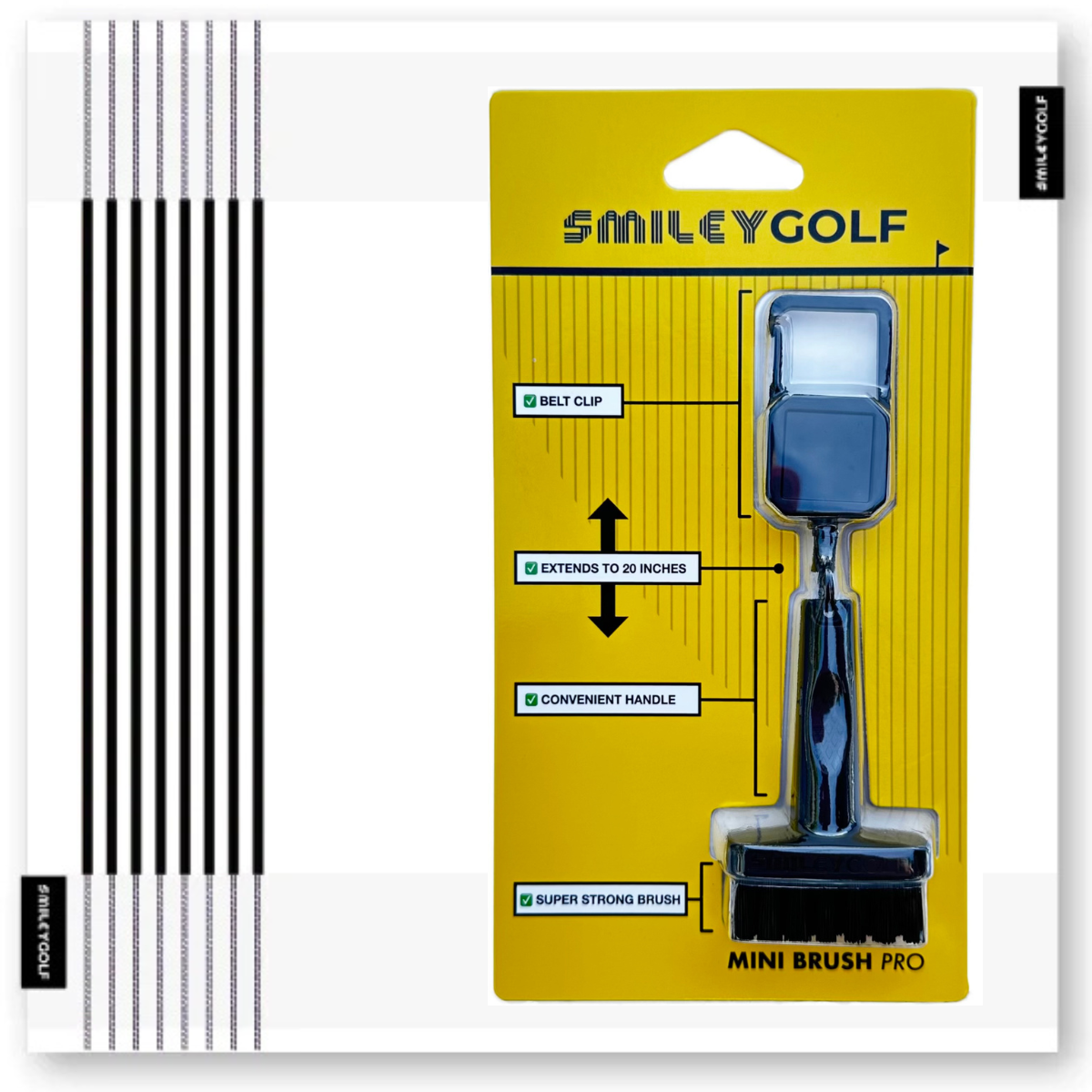 THE ORIGINAL MINI GOLF BRUSH WITH RETRACTABLE BELT CLIP