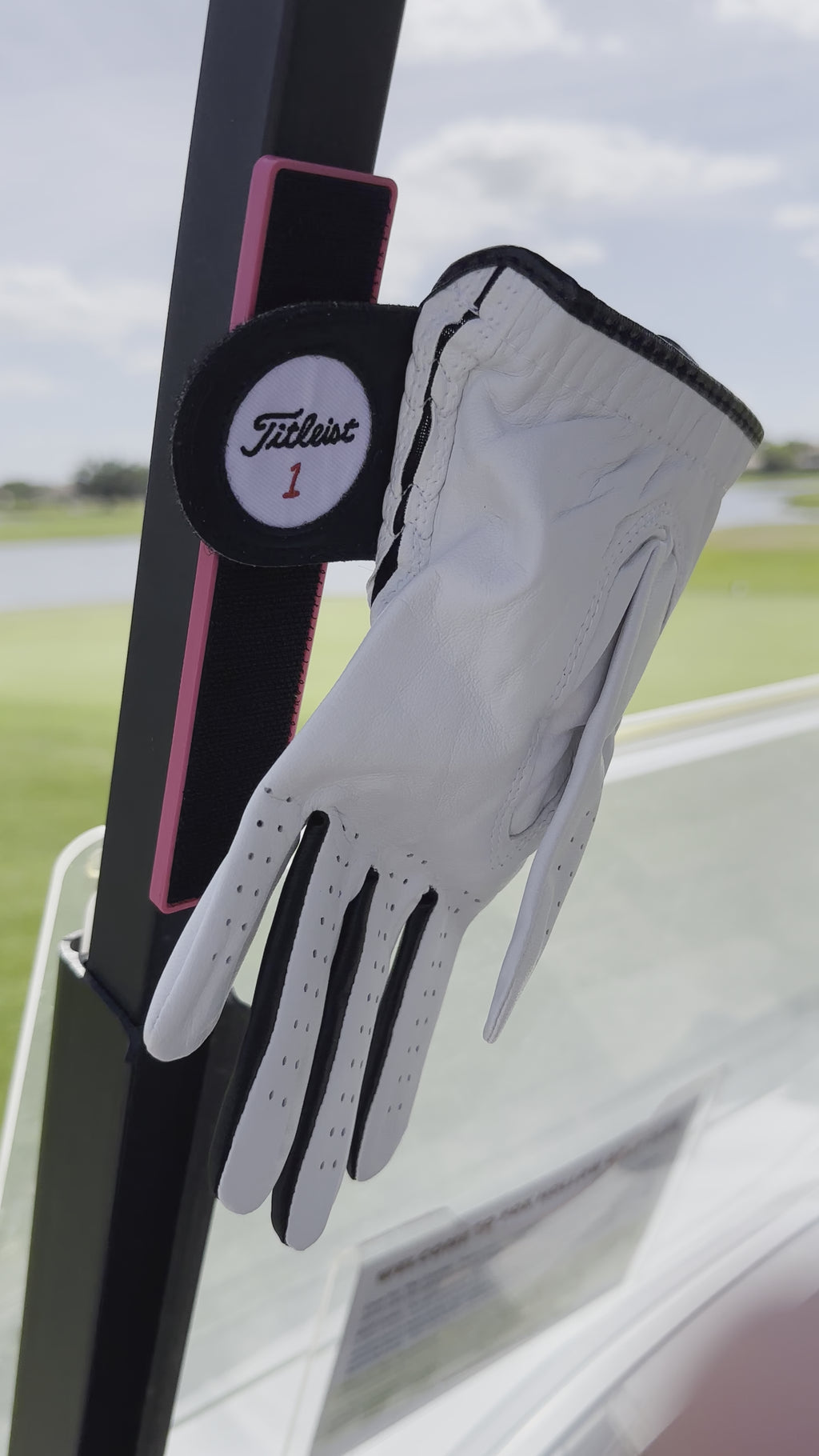 THE SMILEY PORTABLE MAGNETIC GLOVE HOLDER FOR GOLF CARTS (glove not included)